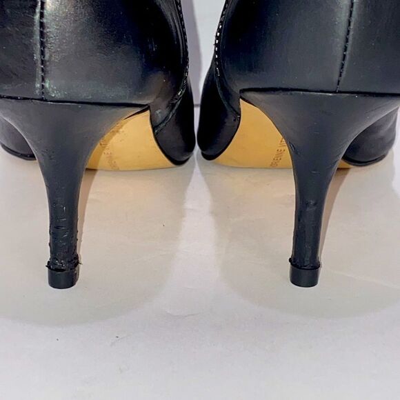 Adrienne Vittadini Senji Women's Black Leather Booties Dual Zipper Size 8 - Picture 10 of 16